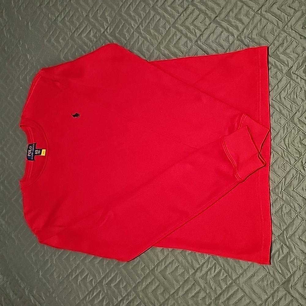 Boys Polo by Ralph Lauren Waffle-Knit Cotton Long-Sleeve Tee